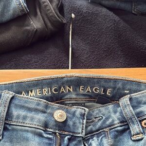 American Eagle Outfitters Super High Rise Flare Blue Jeans